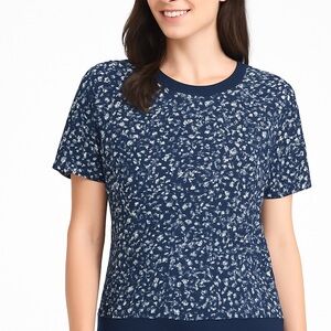 Navy Floral Women's Top